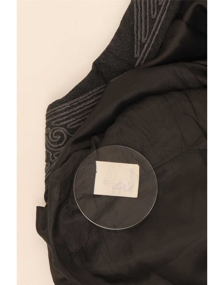 Vintage γυναικείο σακάκι με 6 κουμπιά σακάκι IT 42 Medium Grey Paisley Polyester