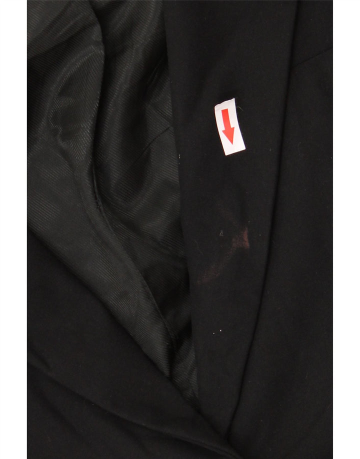 Zara Γυναικείο Μπουφάν 1 Κουμπί Blazer UK 14 Μεσαίο Μαύρο Πολυεστέρας