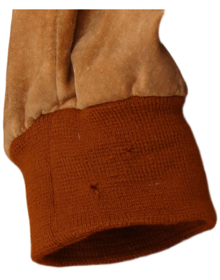 VINTAGE Ανδρικό Suede Bomber Jacket UK 42 XL Καφέ Δερμάτινο