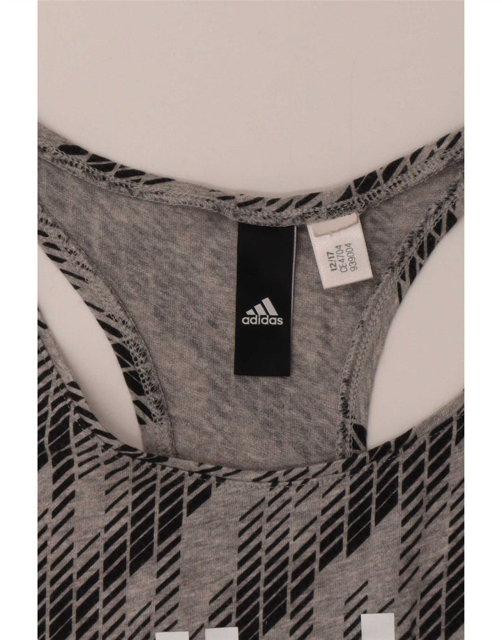 Γυναικείο γραφικό γιλέκο Adidas Top UK 12 Μεσαίου Γκρι γεωμετρικό