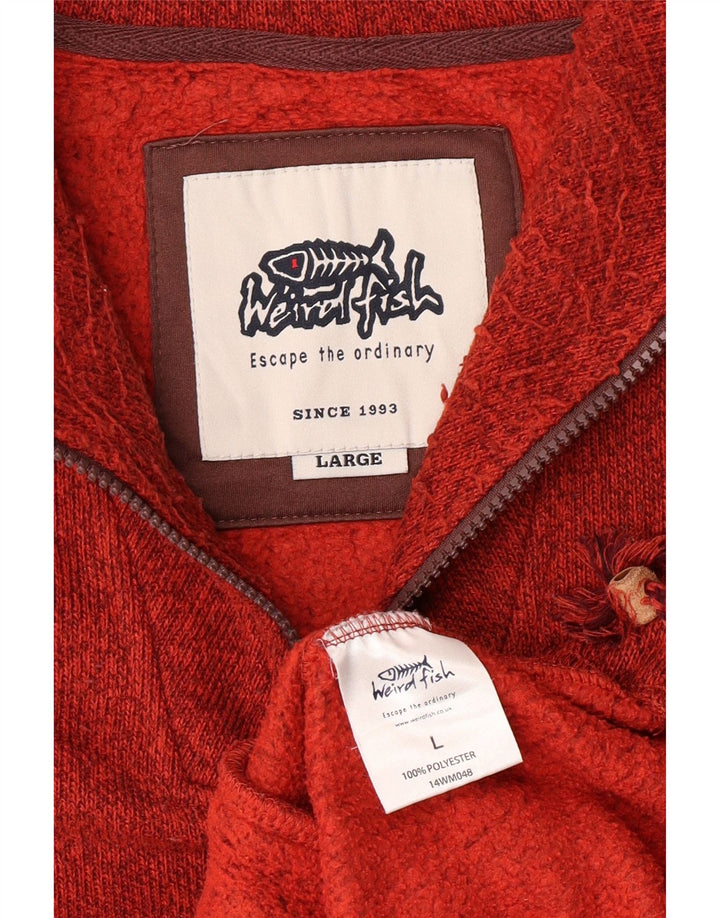 Weird Fish Ανδρικό φούτερ με φερμουάρ πουκάμισο με μεγάλο κόκκινο φλύκταινα πολυεστέρα