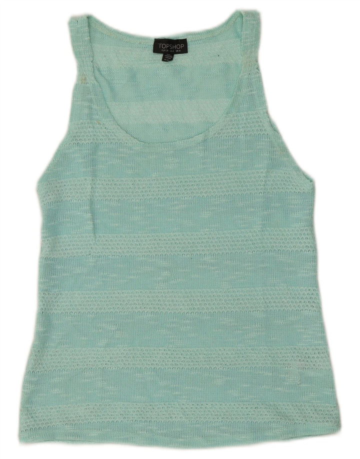 Topshop Γυναικείο Γιλέκο Top UK 8 Μικρός Τυρκουάζ Ριγέ Πολυεστέρας