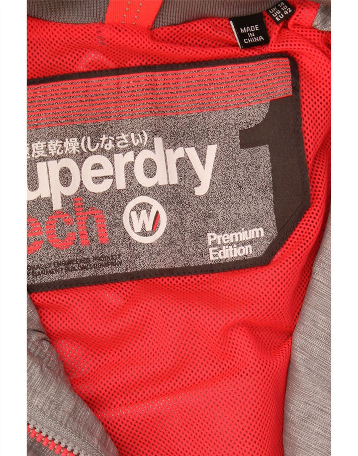 Superdry γυναικείο μπουφάν βροχής με κουκούλα UK 14 Large Grey Flecked