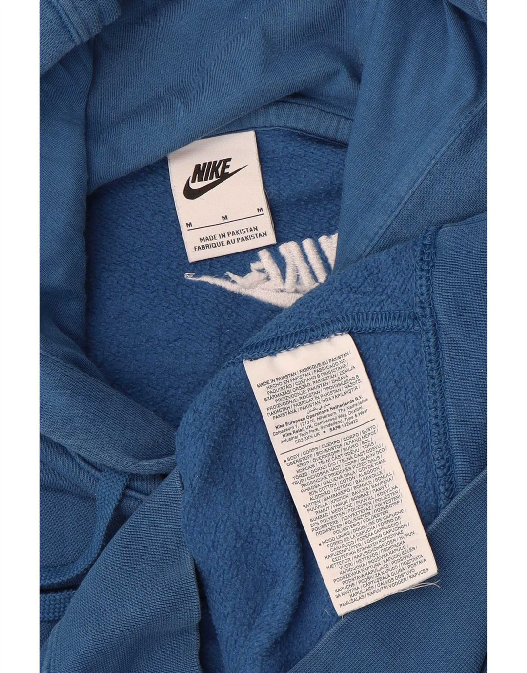 Ανδρικά γραφικά κουκούλα Nike, μεσαίο μπλε βαμβακερό