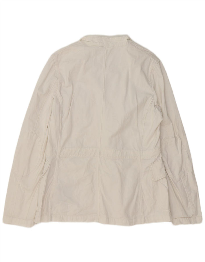 HENRY COTTONS Womens 3 Button Blazer Jacket IT 48 XL White Cotton