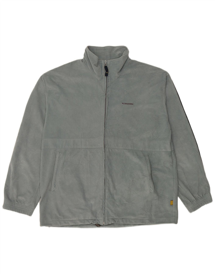 Diadora Ανδρική βελούδινη αθλητική φόρμα Top Jacket UK 44 2XL Blue Polyester