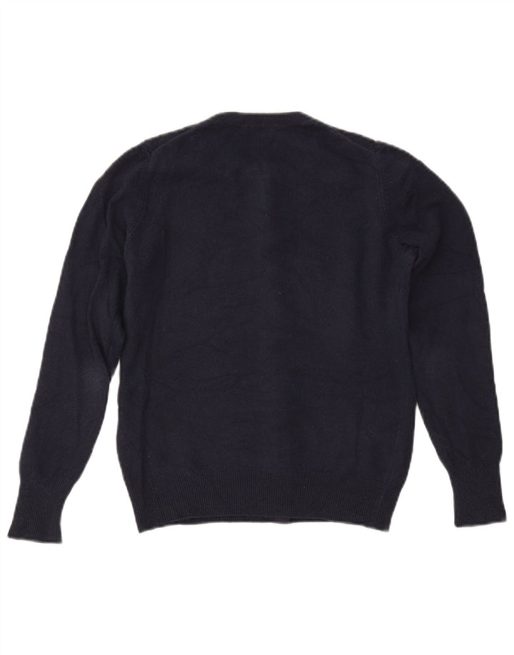 BENETTON Γυναικεία ζακέτα Crop UK 6 XS Navy Blue Merino Wool