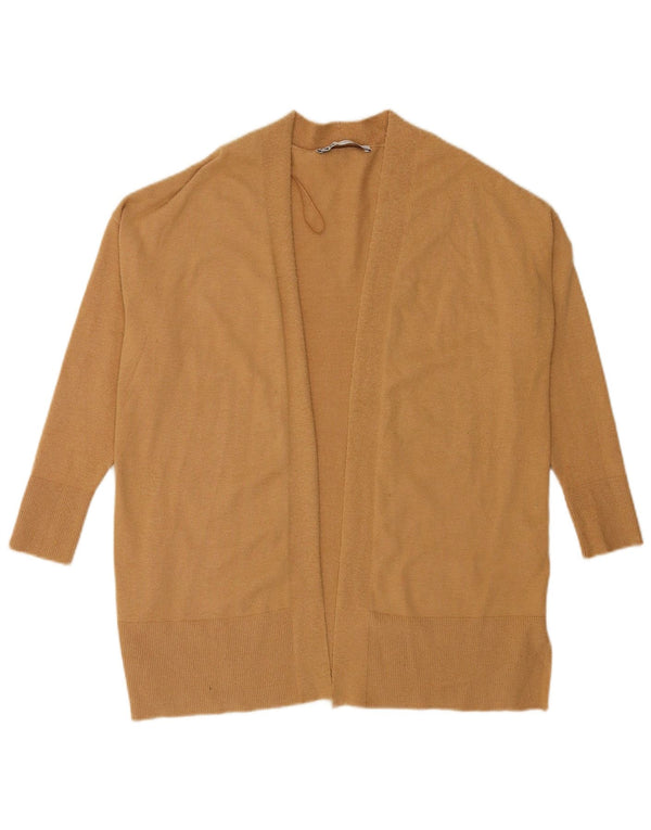Zara Γυναικείο Ζακέτα με ανοιχτό μανίκι 3/4 UK 10 Small Beige Viscose