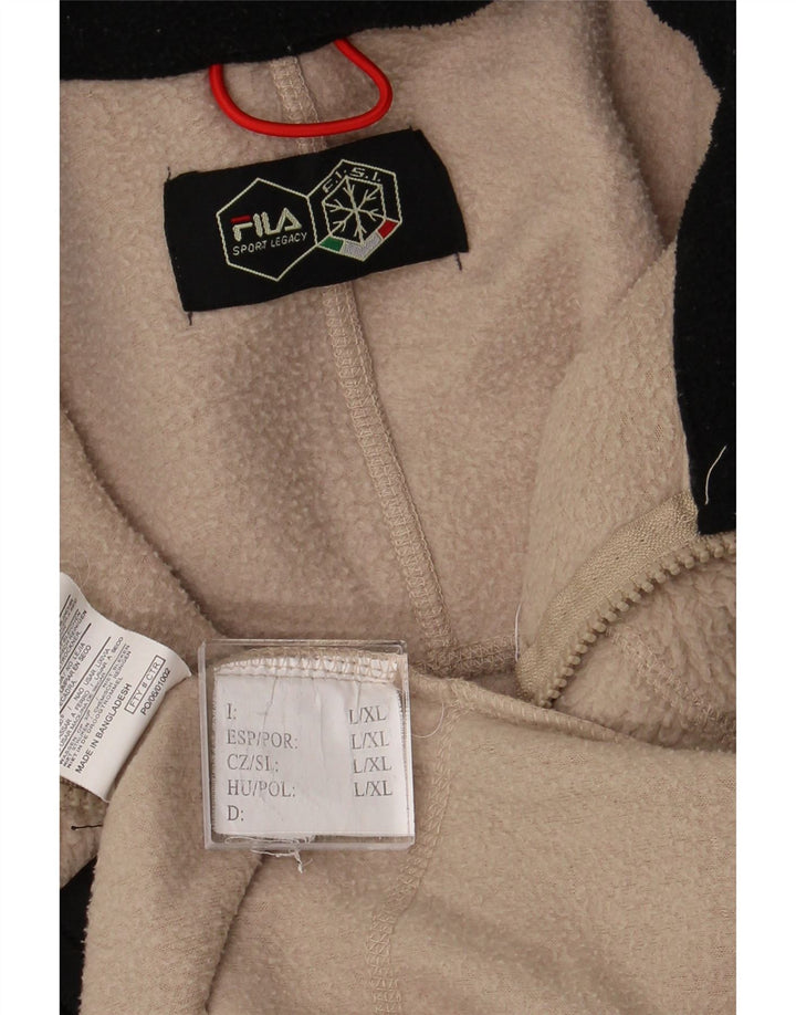 FILA Mens Fleece Jacket UK 40 Large Beige Polyester Vintage Fila and Second-Hand Fila from Messina Hembry 