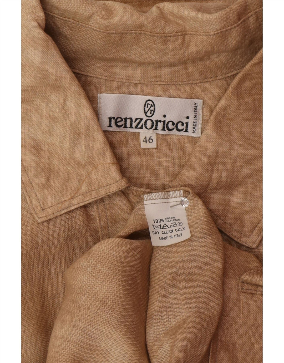 Vintage Γυναικείο Oversized Bomber Jacket IT 46 Μεγάλο Μπεζ Λινό