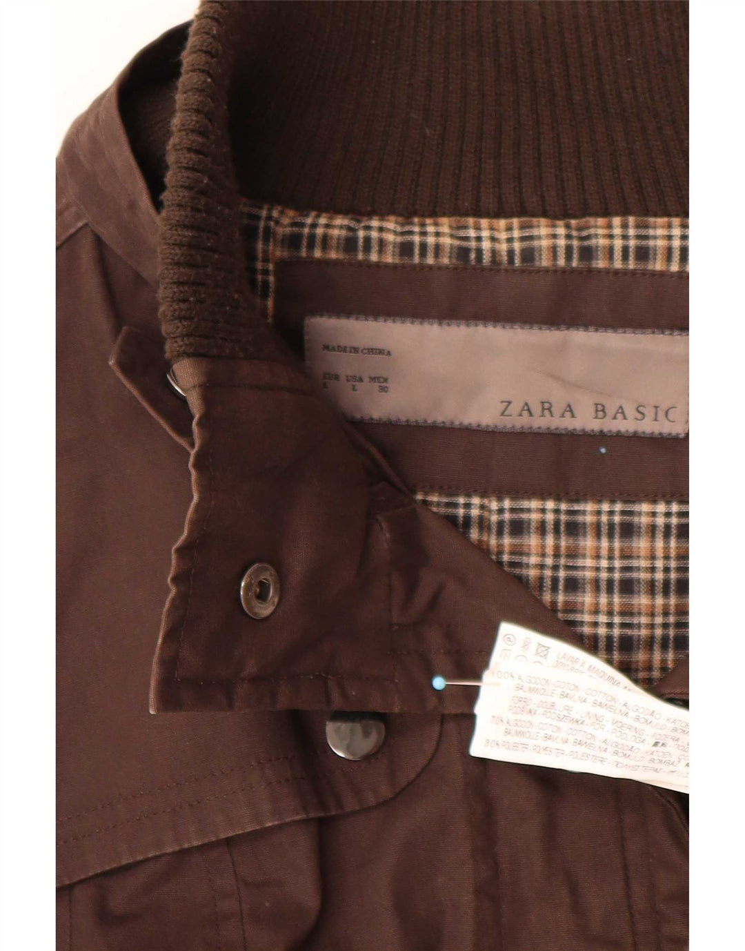 Zara Γυναικείο Utility Jacket UK 14 Large Brown Βαμβακερό