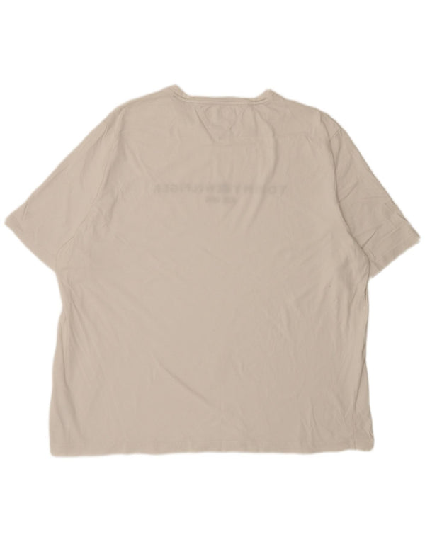 Tommy Hilfiger Ανδρικό ψηλό γραφικό T-Shirt Top 4XL Λευκό βαμβακερό