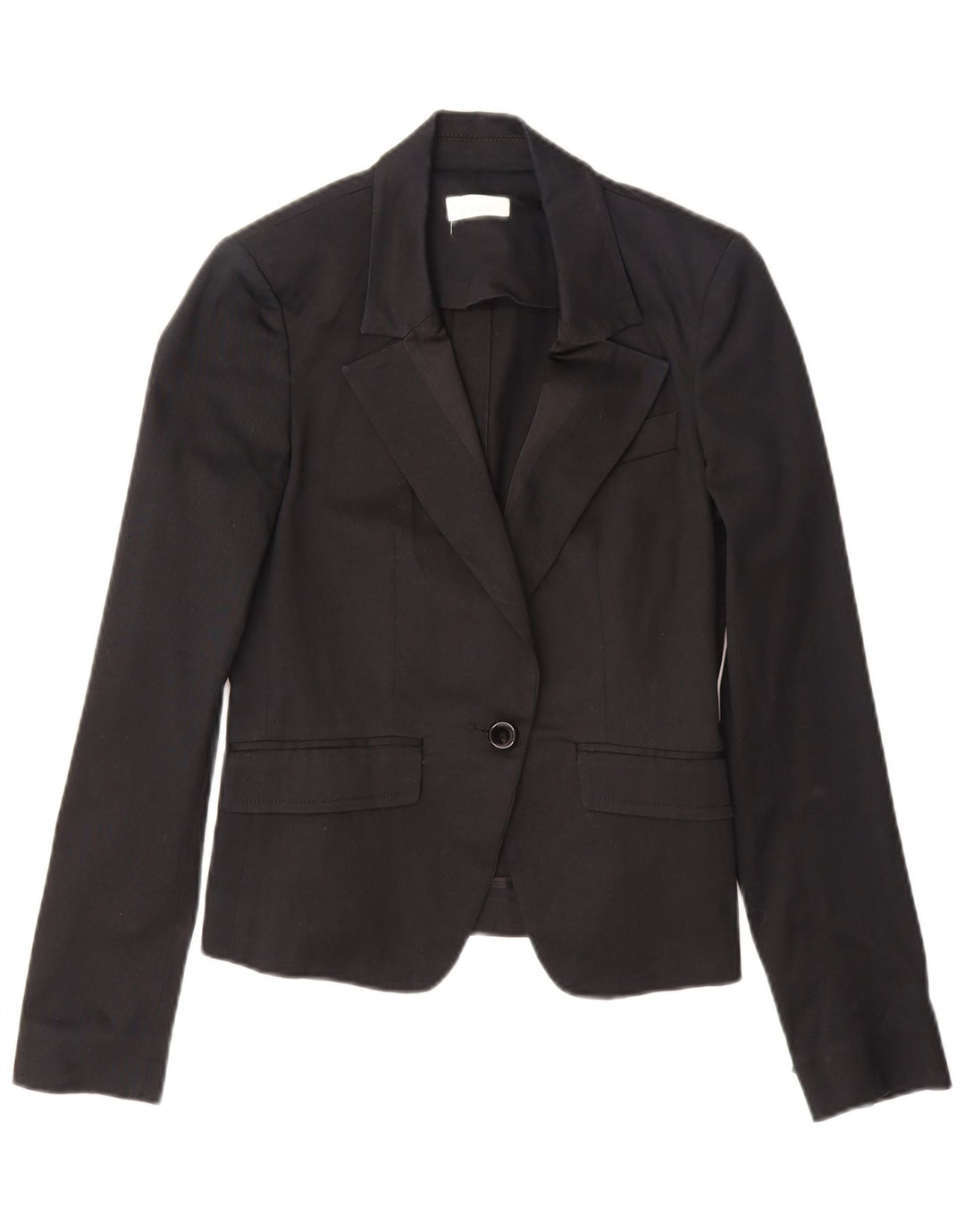 PINKO Γυναικείο μπλέιζερ 1 κουμπιού μπουφάν UK 10 Small μαύρο βαμβακερό