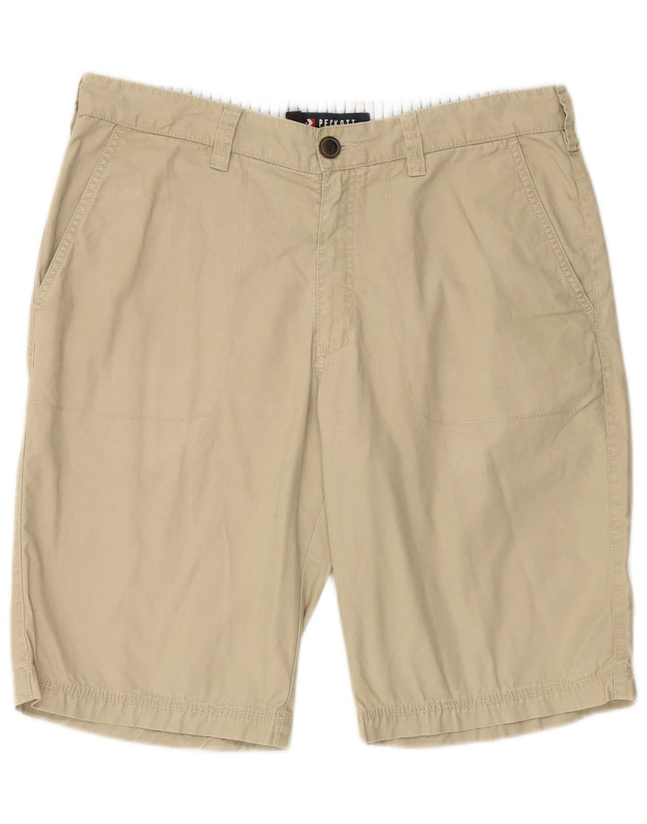 PECKOTT Ανδρικό σορτς Chino IT 52 XL W36 Μπεζ βαμβακερό