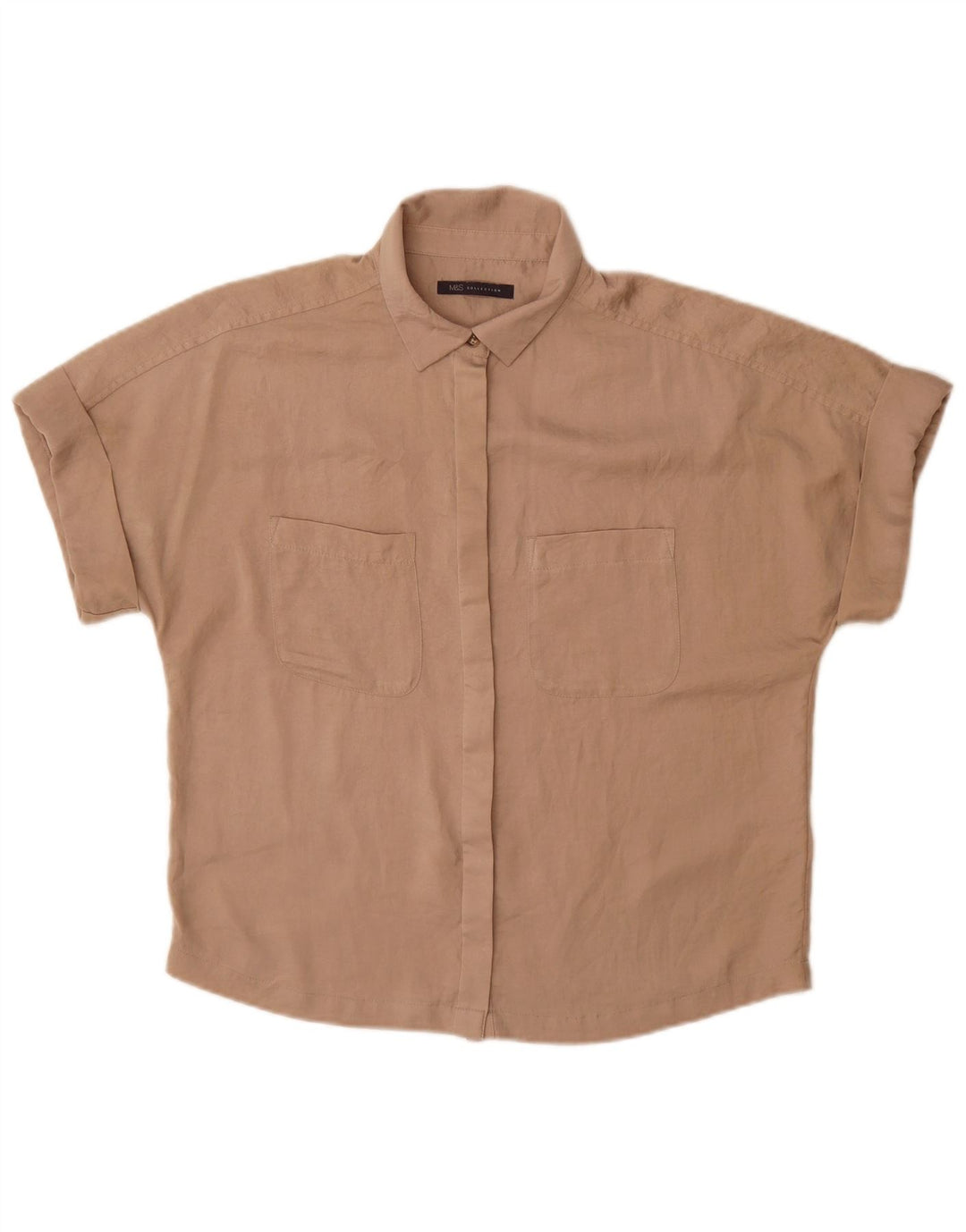 Marks & Spencer Γυναικεία κοντομάνικη μπλούζα UK 10 Small Brown