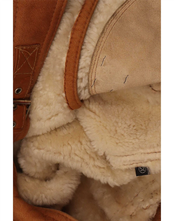 Vintage Ανδρικό Shearling Jacket IT 52 XL Beige