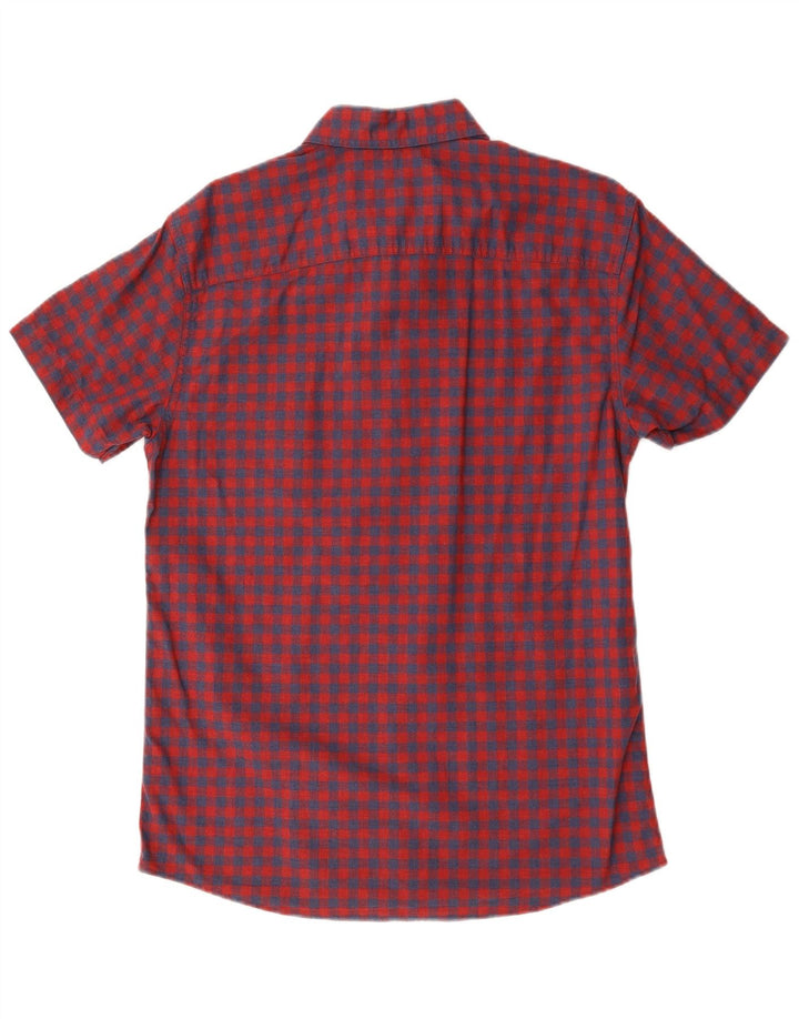 Jack & Jones Ανδρικό κοντομάνικο πουκάμισο μεγάλο κόκκινο βαμβακερό Gingham