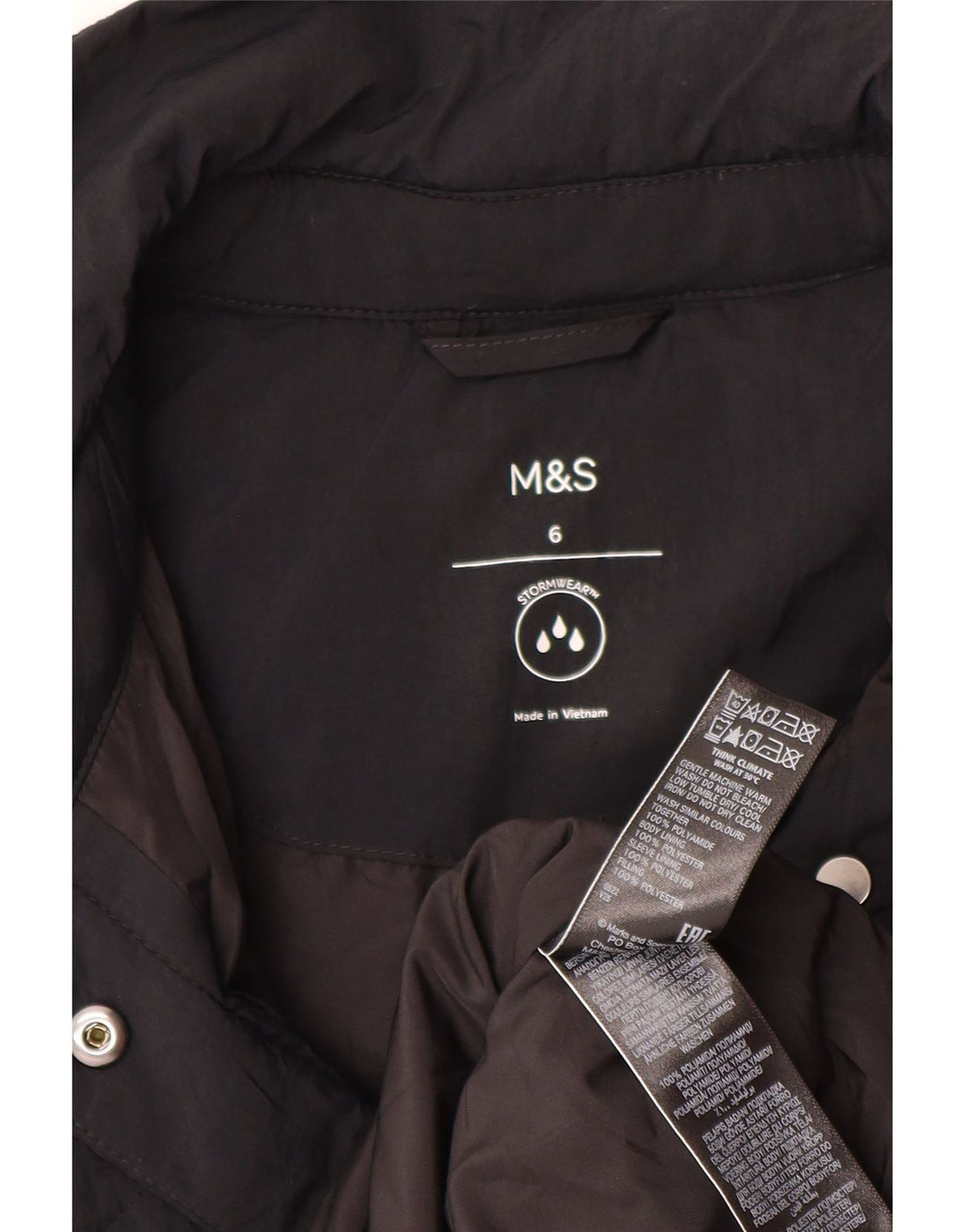 Marks & Spencer Γυναικείο Υπερμεγέθη καπιτονέ παλτό UK 6 XS Μαύρο