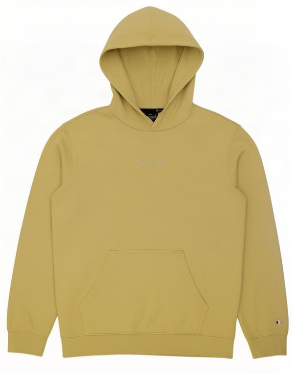 Champion Mens Hoodie Jumper Μεγάλο Κίτρινο Βαμβακερό
