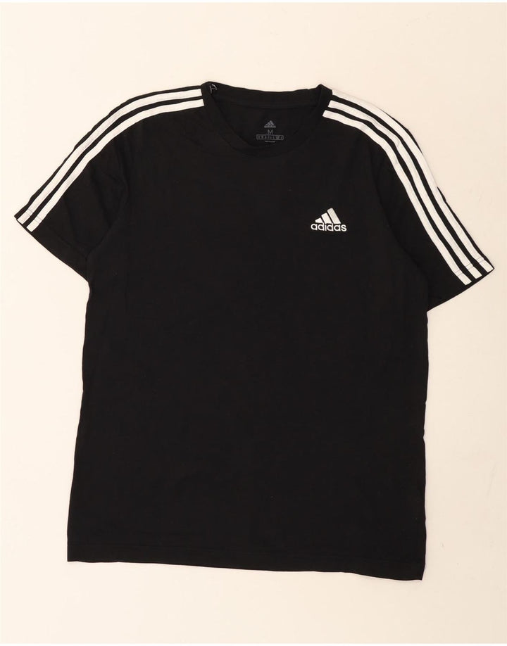 Ανδρικό T-Shirt Adidas Τοπ μεσαίο μαύρο βαμβακερό