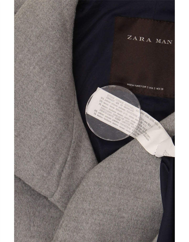 Zara Ανδρικό Πανωφόρι UK 36 Small Grey Polyester
