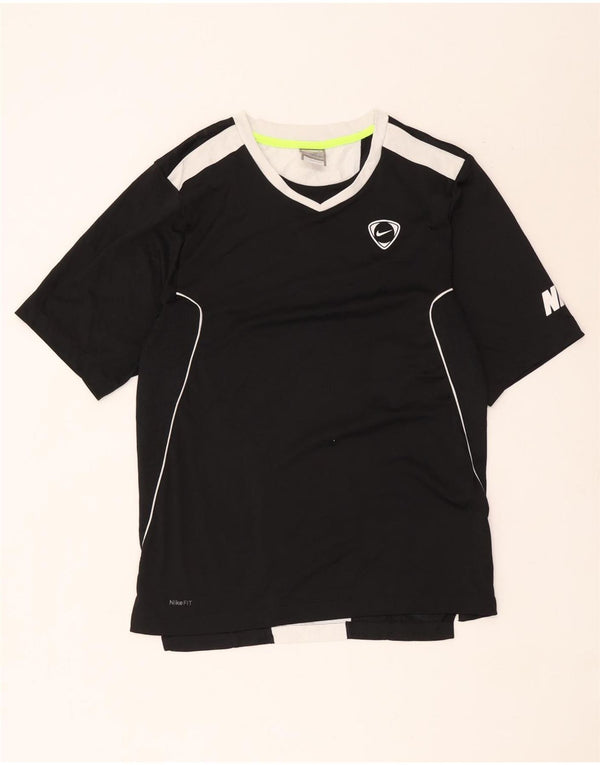 Ανδρικό γραφικό μπλουζάκι Nike Top UK 36/38 Small Black Colorblock Πολυεστέρας