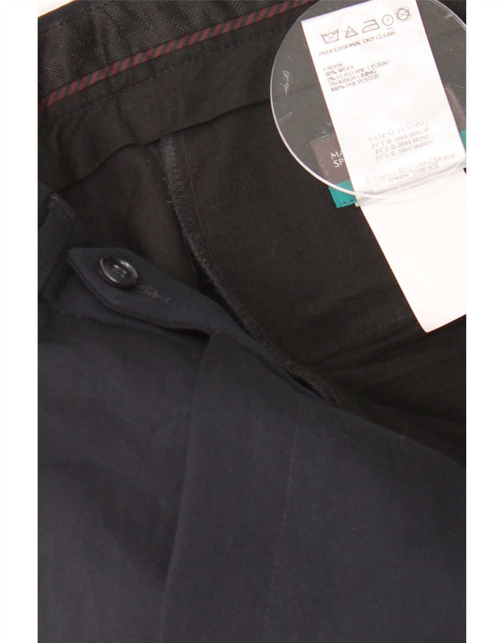 Marks & Spencer Γυναικείο ίσιο παντελόνι W32 L33 Navy Blue Wool