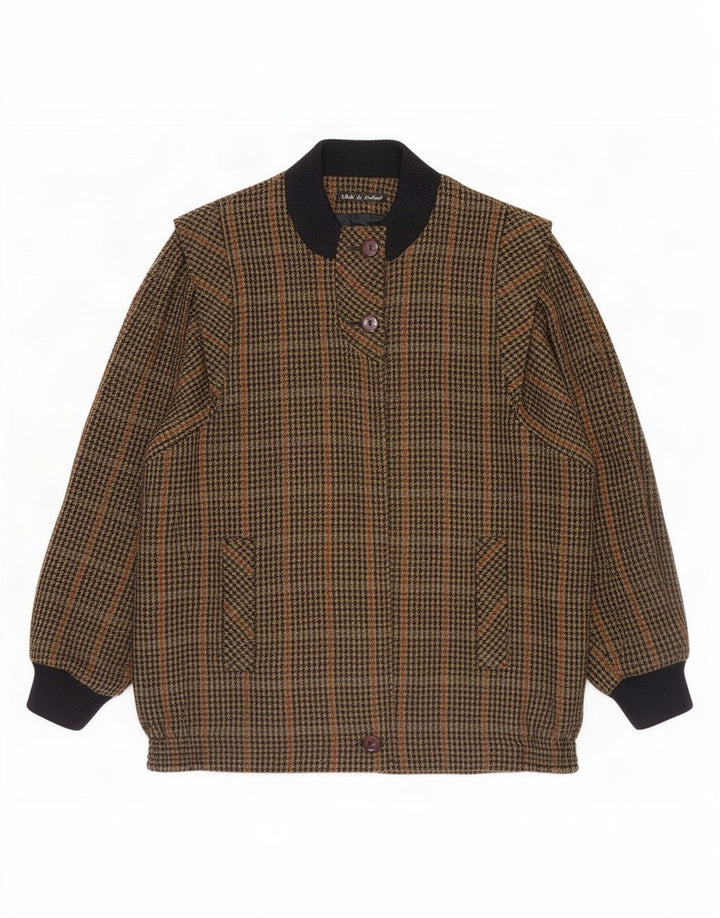 Avoca Γυναικείο Oversized Bomber Jacket UK 14 Medium Brown Houndstooth