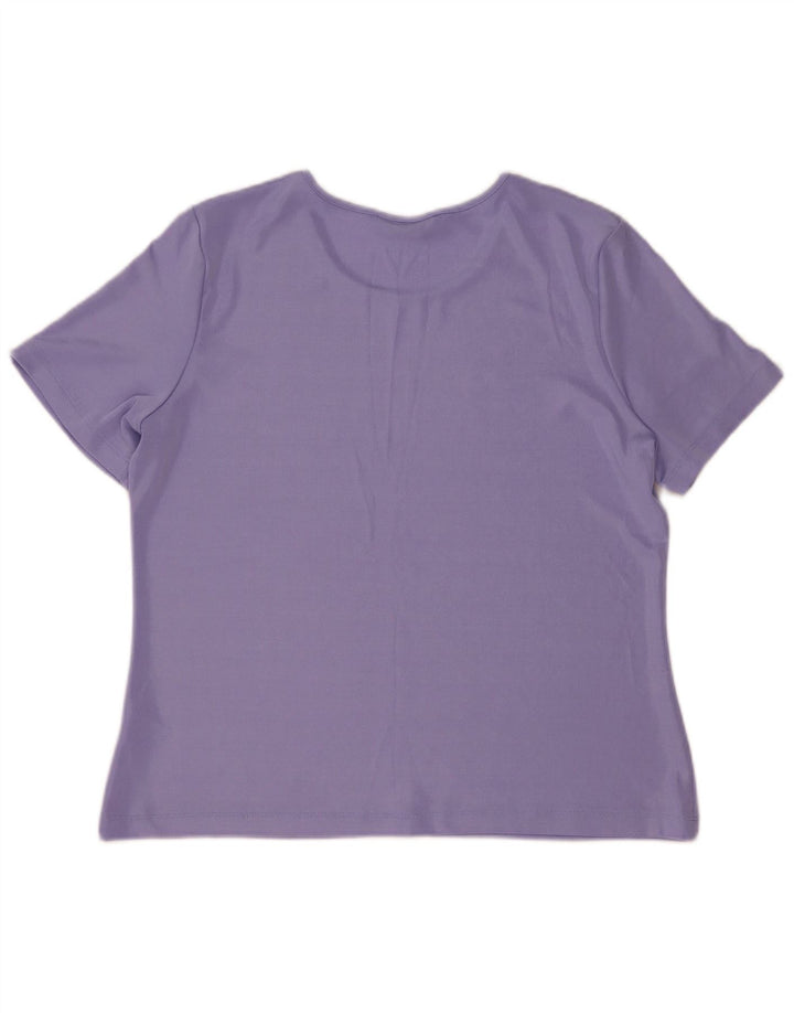 Marks & Spencer Γυναικείο T-Shirt Top UK 16 Large Purple Polyester