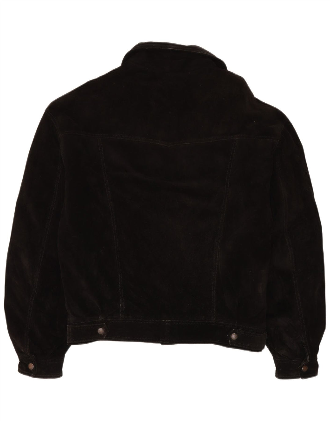 Vintage Ανδρικό Suede Bomber Jacket IT 50 Large Black Leather