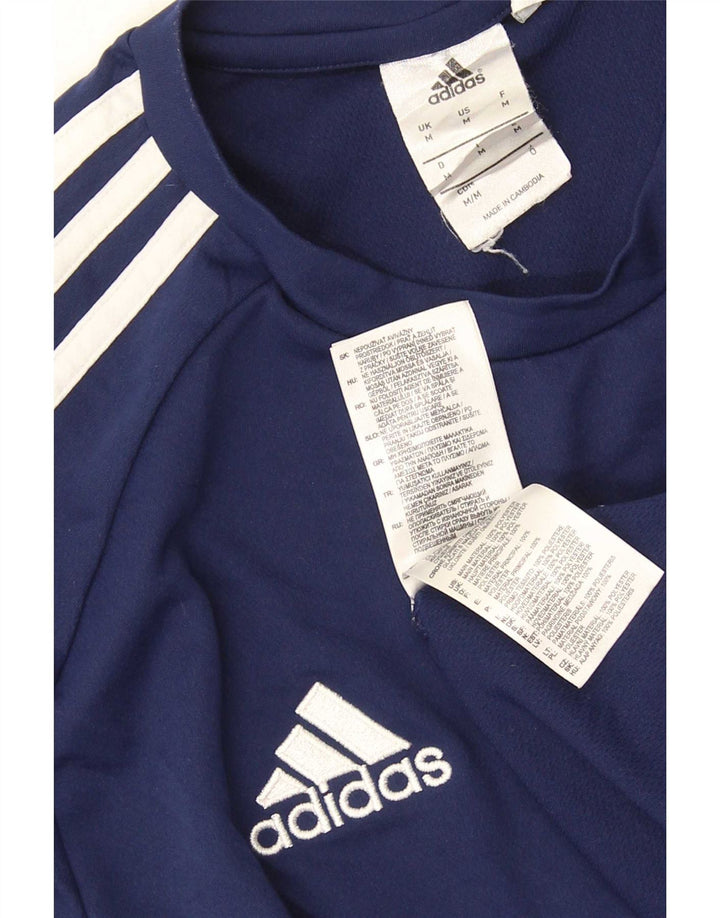 Ανδρικό T-Shirt Climalite Adidas Top Medium Navy Blue Colorblock Πολυεστέρας