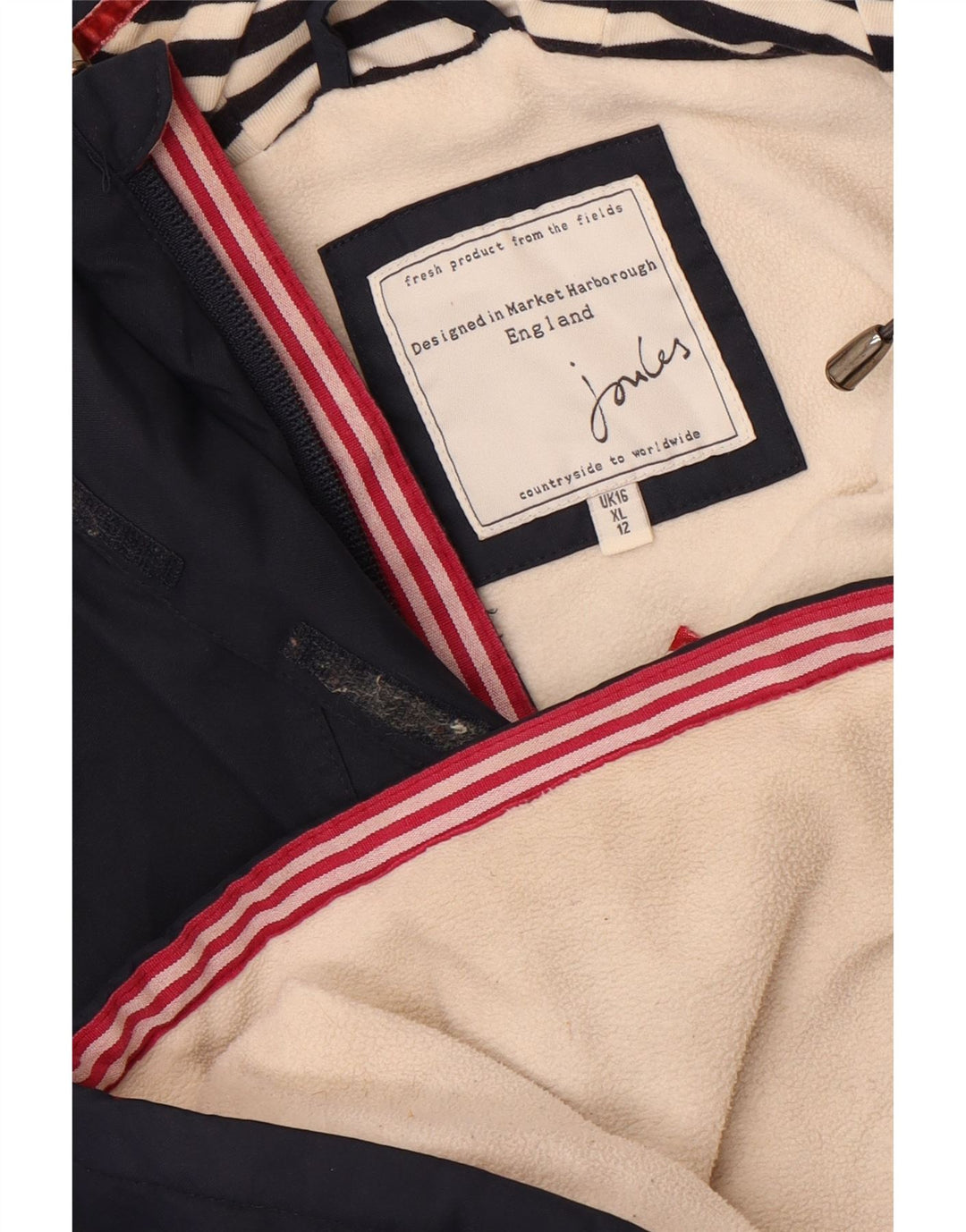Joules Γυναικείο Μπουφάν Anorak Hooded Oversized UK 16 Large Navy Blue