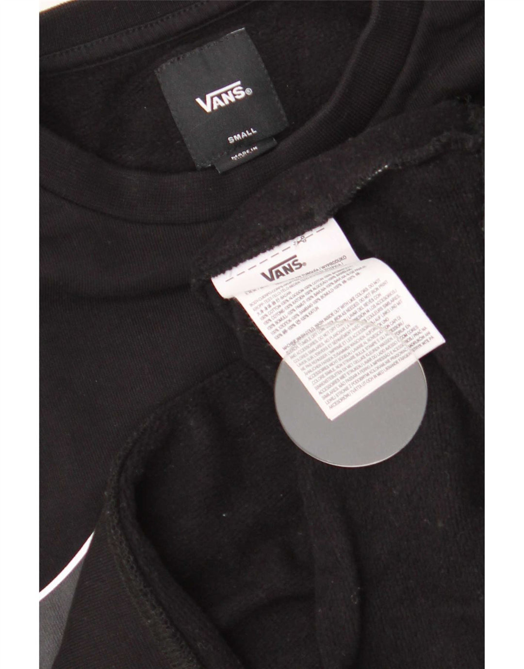 Γραφικό Φούτερ Vans Boys Jumper 8-9 ετών Μικρό μαύρο βαμβακερό