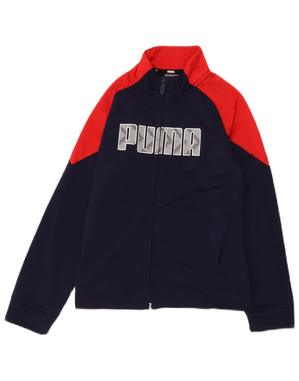 Puma Boys Graphic αθλητική φόρμα Top μπουφάν 9-10 ετών Navy Blue Colorblock