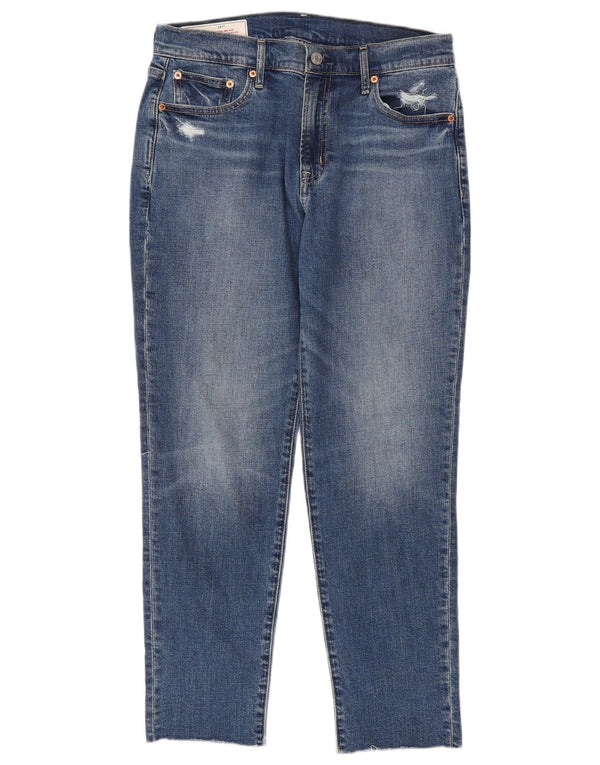 Gap Womens Girlfriend Distressed Ψηλόμεσο Ψηλό Τζιν W28 L28 Μπλε βαμβακερό