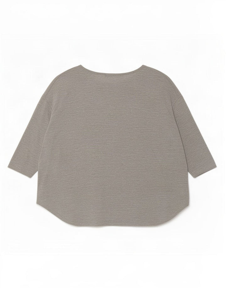 Topshop γυναικεία υπερμεγέθη τοπ 3/4 μανίκια UK 12 μεσαία γκρι βισκόζη