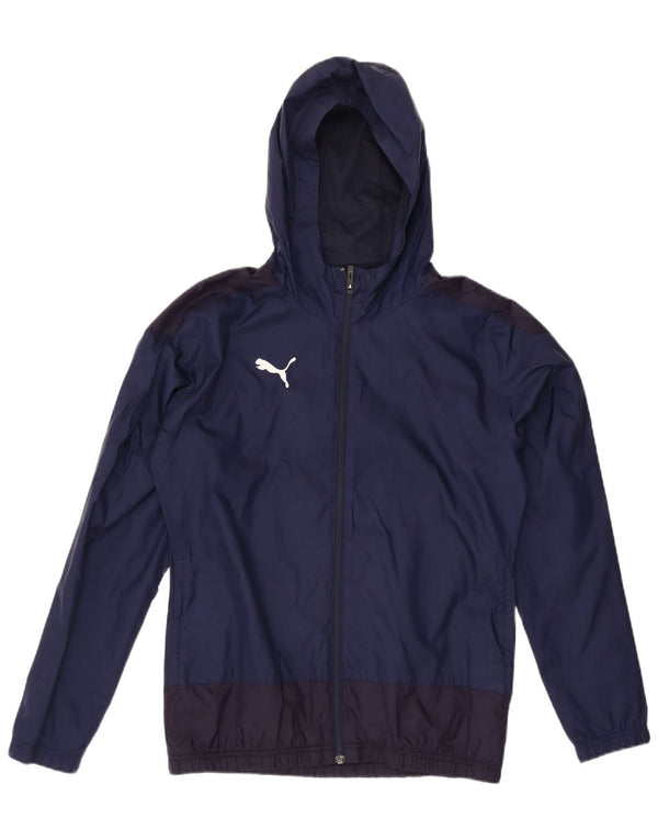 Puma Ανδρικό μπουφάν βροχής με κουκούλα UK 36 Small Navy Blue Colorblock Nylon
