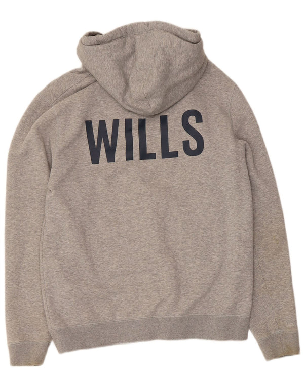 Jack Wills Ανδρικό πουλόβερ με κουκούλα με φερμουάρ μεγάλο γκρι βαμβακερό