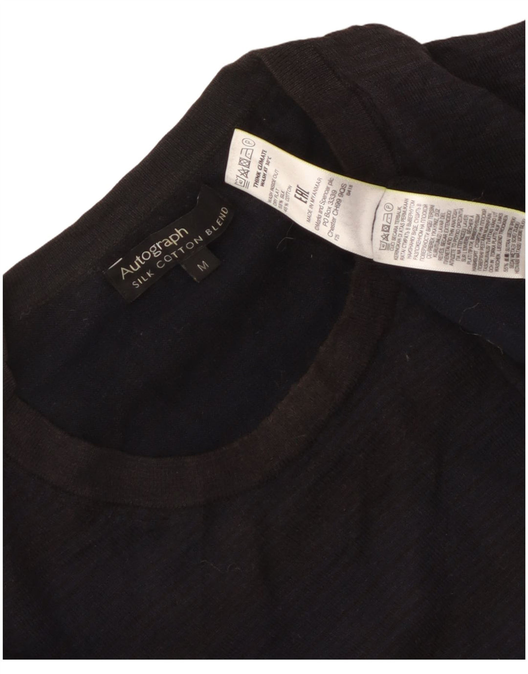 Ανδρικό πουλόβερ Marks & Spencer Autograph Crew Neck Jumper Medium Navy Blue