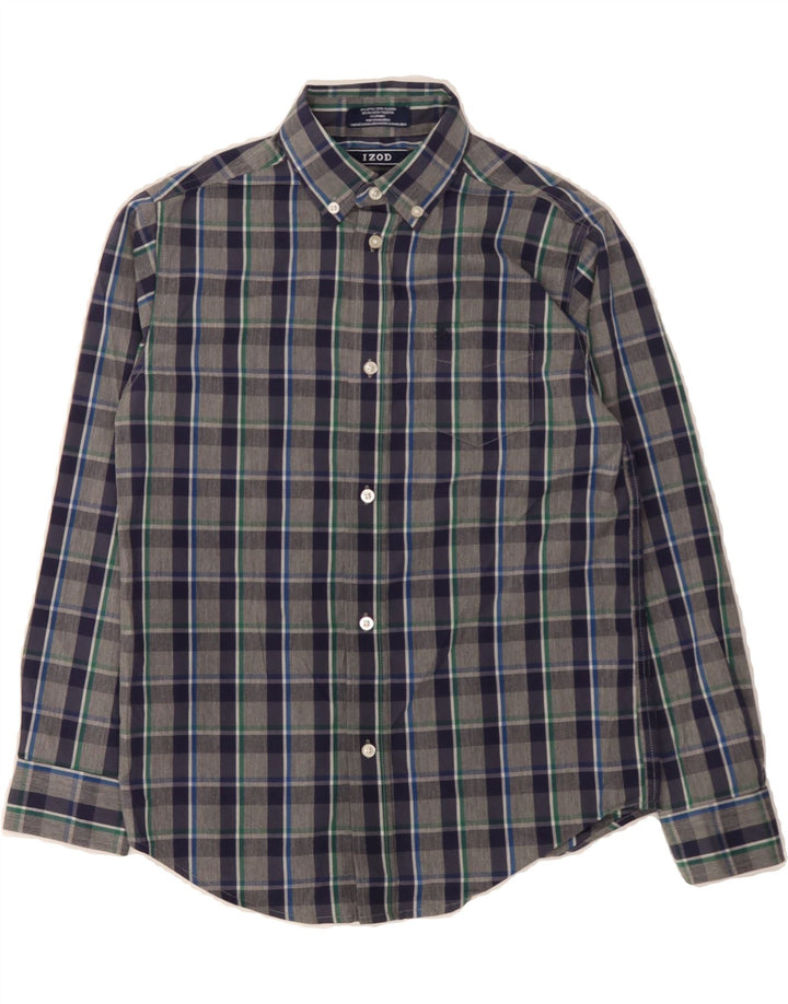 IZOD Boys Shirt 10-11 Years Medium Navy Blue Check Cotton Vintage Izod and Second-Hand Izod from Messina Hembry 