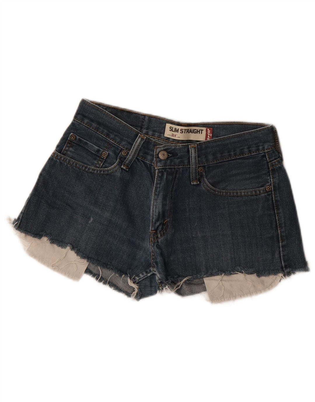 LEVI'S Womens 514 Denim Hot Pants W29 Medium Blue Cotton