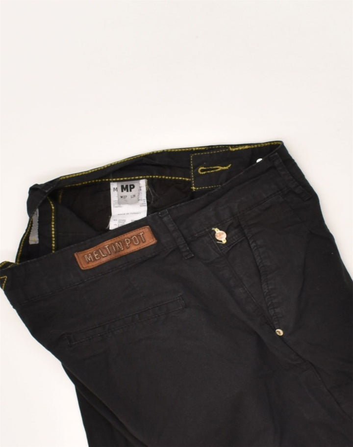 MELTIN' POT Womens Tapered Casual Trousers W27 L22 Black Cotton | Vintage Meltin' Pot | Thrift | Second-Hand Meltin' Pot | Used Clothing | Messina Hembry 