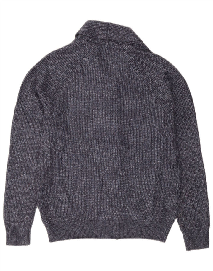 Ανδρικό πουλόβερ ζακέτα Marks & Spencer Medium Navy Blue Polyamide