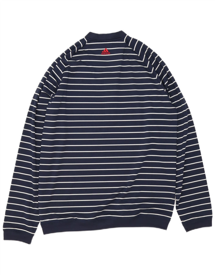 Adidas Ανδρικό φούτερ Climalite Jumper Μεγάλο Navy Blue ριγέ πολυεστέρας
