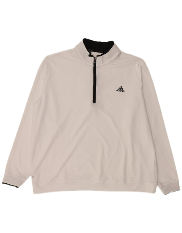 Ανδρικό φούτερ με φερμουάρ ADIDAS Jumper 2XL Λευκό Πολυεστέρας