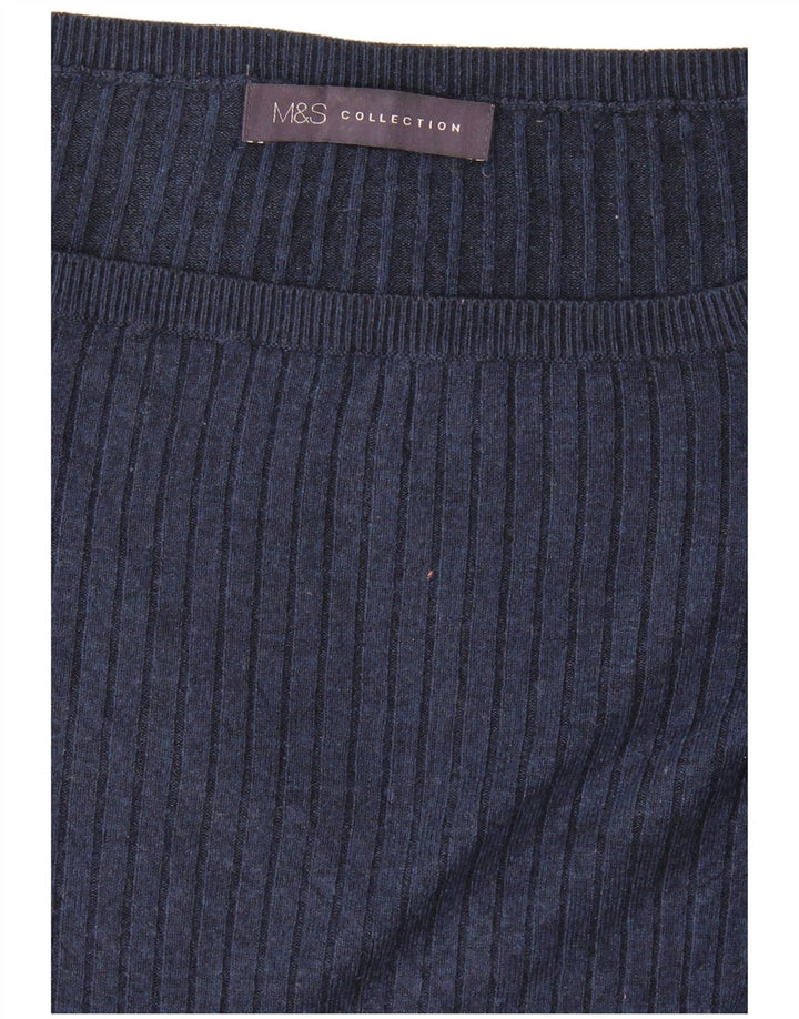 Marks & Spencer Γυναικείο πουλόβερ με λαιμό σκάφος UK 12 Medium Navy Blue