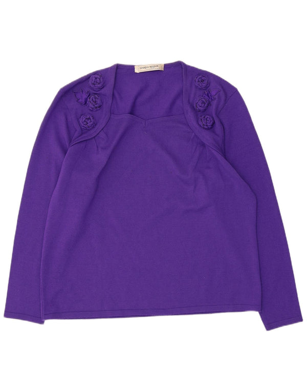 Γυναικείο πουλόβερ με τετράγωνο λαιμό Marina Rinaldi Μέγεθος 23 Medium Purple