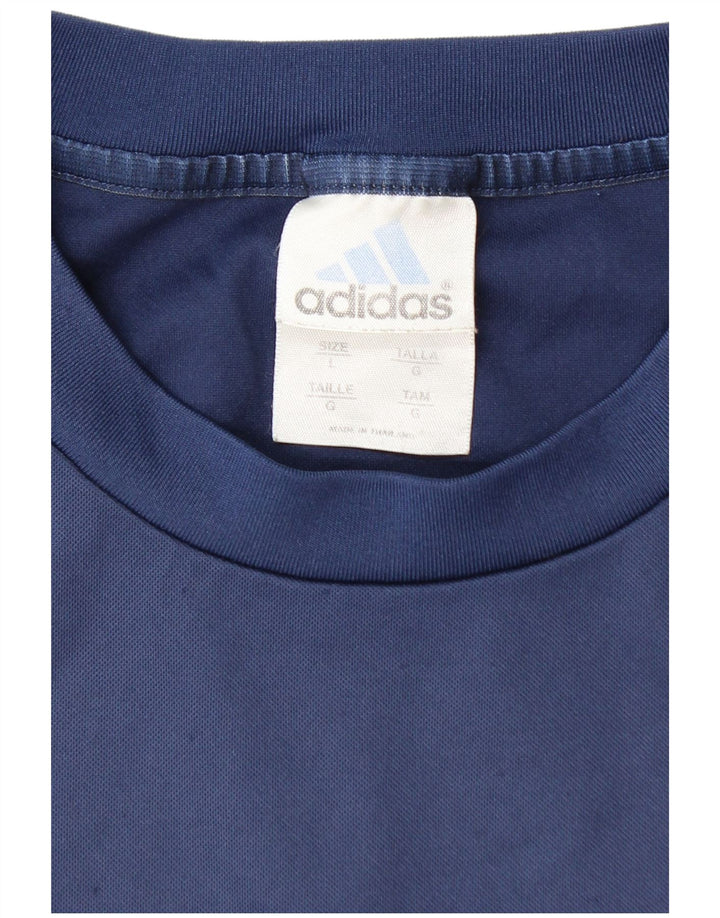 Ανδρικό T-Shirt Climalite ADIDAS Top Large Navy Blue Polyester