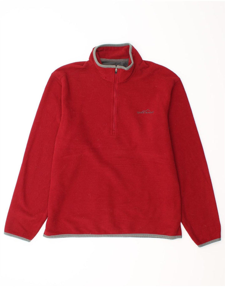 EDDIE BAUER Ανδρικό φούτερ με φερμουάρ, μεσαίο κόκκινο πολυεστέρα