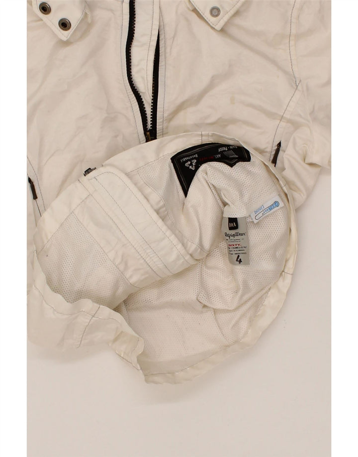 REFRIGIWEAR Girls Hooded Rain Jacket 9-10 Years White Polyamide Vintage Refrigiwear and Second-Hand Refrigiwear from Messina Hembry 